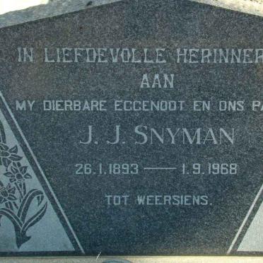 SNYMAN J.J. 1893-1968