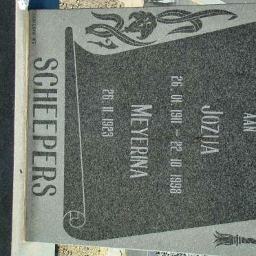 SCHEEPERS Jozua 1911-1998 &amp; Meyerina 1923-