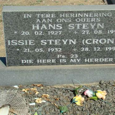 STEYN Hans 1927-1995 &amp; Issie CRONJE 1932-1998