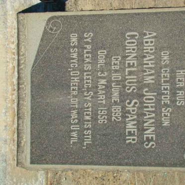SPAMER Abraham Johannes Cornelius 1892-1956