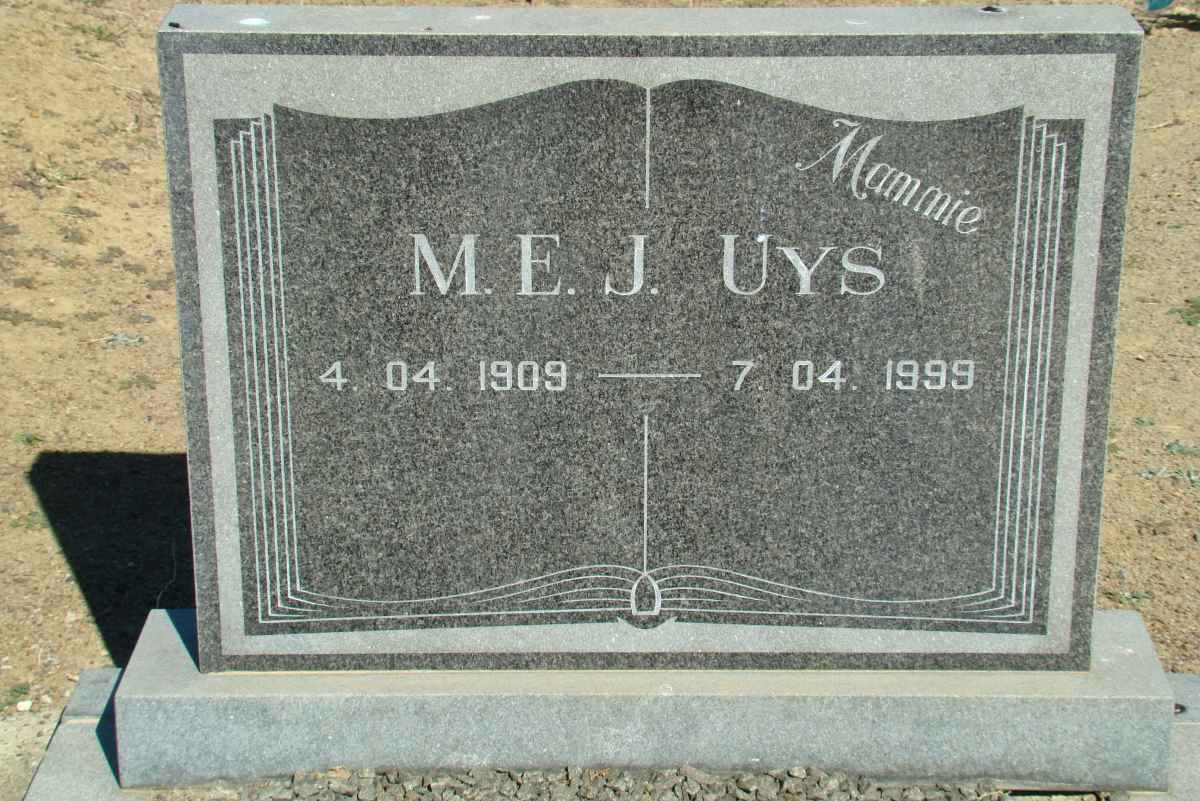 UYS M.E.J. 1909-1999