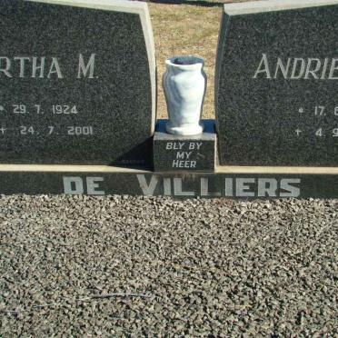 VILLIERS Andries S.S., de 1919-1978 &amp; Martha M. 1924-2001