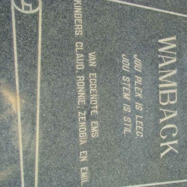 WAMBACK Ronald Ralph 1934-1964