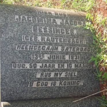 BESSINGER Jacomina Jacoba nee RAUTENBACH -1931