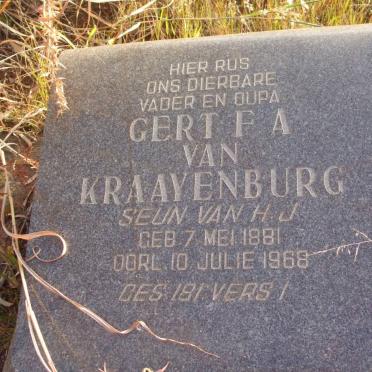 KRAAYENBURG Gert F.A., van 1881-1968