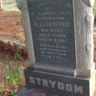 STRYDOM Aletta Maria nee BOTHA 1886-1957
