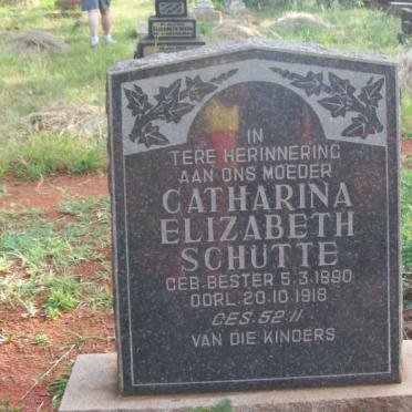 SCHUTTE Catharina Elizabeth nee BESTER 1890-1918