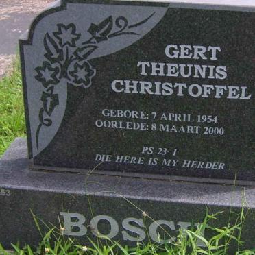 BOSCH Gert Theunis Christoffel 1954-2000
