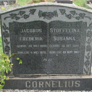 CORNELIUS Jacobus Frederik 1892-1972 &amp; Stoffelina Susanna 1899-1987