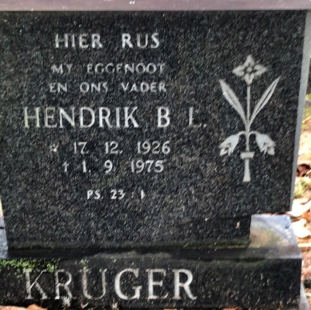 KRUGER Hendrik B.L. 1926-1975