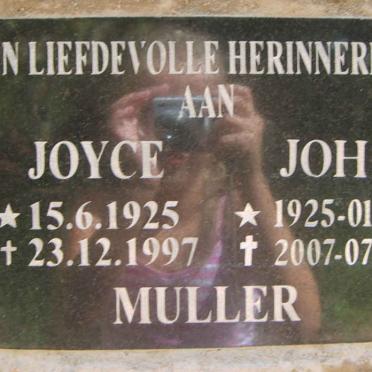 MULLER John 1925-2007 &amp; Joyce 1925-1997