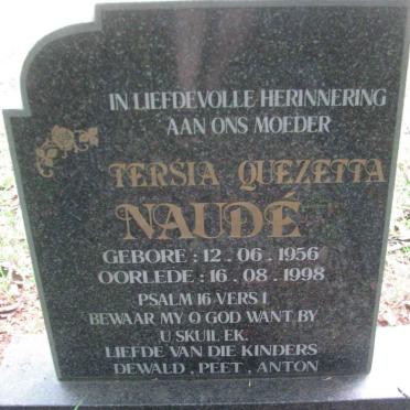 NAUDÉ Tersia Quezetta 1956-1998