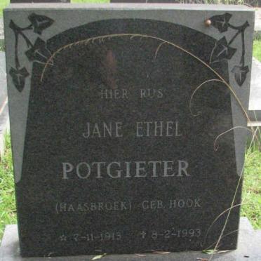 POTGIETER Jane Ethel, formerly HAASBROEK, nee HOOK 1913-1993