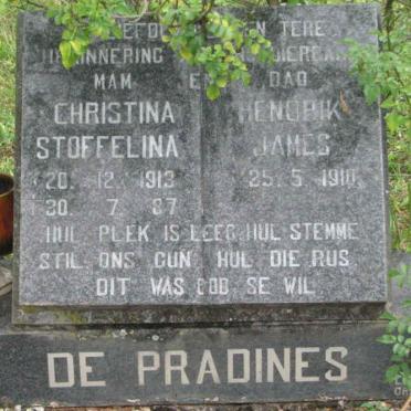 PRADINES Hendrik James, De 1910- &amp; Christina Stoffelina 1913-1987
