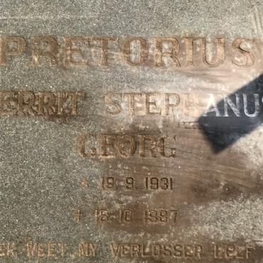 PRETORIUS Gerrit Stephanus Georg 1931-1987