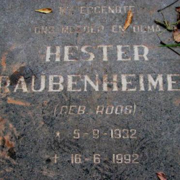 RAUBENHEIMER Hester nee ROOS 1932-1992