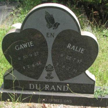 RAND Gawie, du 1927-1986 &amp; Ralie 1937-1991