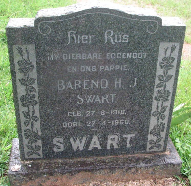 SWART Barend H.J. 1910-1960