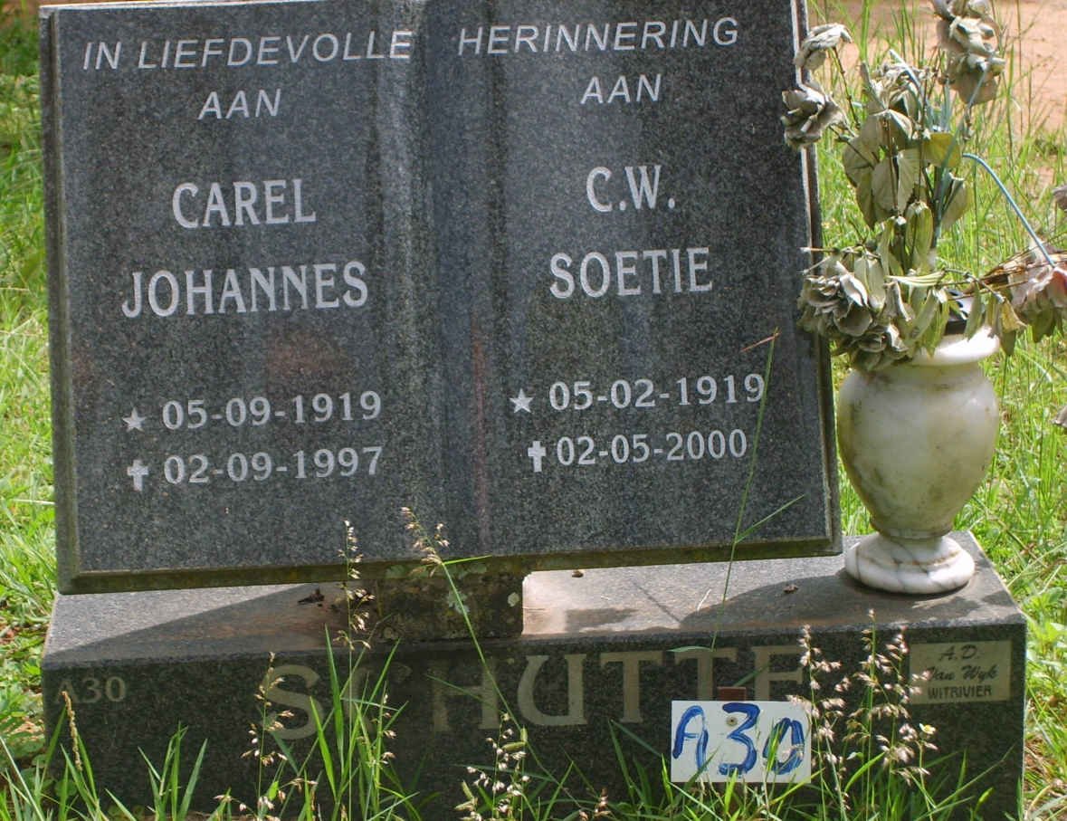 SCHUTTE Carel Johannes 1919-1997 &amp; C.W. 1919-2000
