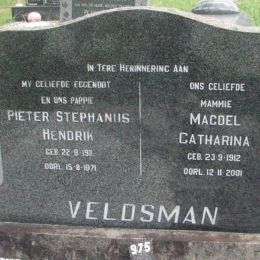 VELDSMAN Pieter Stephanus Hendrik 1911-1971 &amp; Magdel Catharina 1912-2001