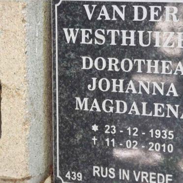 WESTHUIZEN Dorothea Johanna Magdalena, van der 1935-2010