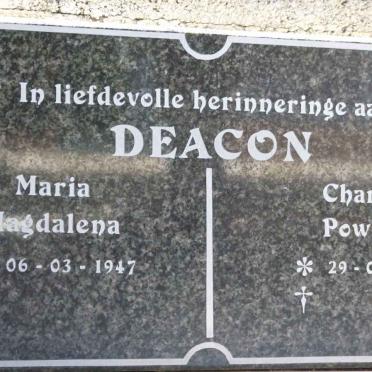DEACON Charles Powrey 1941- &amp; Maria Magdalena 1947-