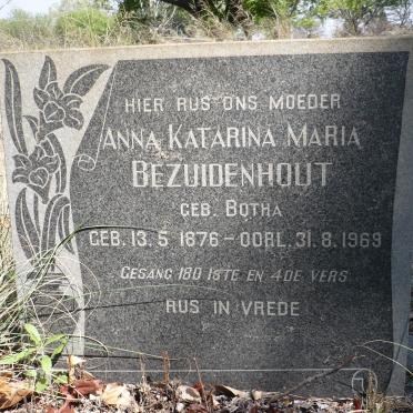 BEZUIDENHOUT Anna Katarina Maria nee BOTHA 1876-1969