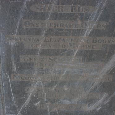 BOOYSE Nicolaas Johannes 1866-1935 &amp; Johanna Elizabeth V.D. MERWE 1871-1932
