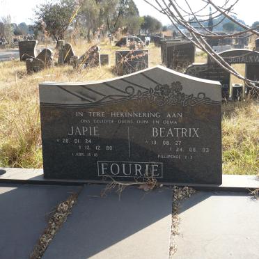 FOURIE Japie 1924-1980 &amp; Beatrix 1927-2003