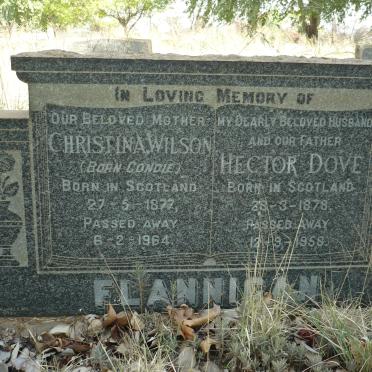FLANNIGAN Hector Dove 1878-1958 &amp; Christina Wilson CONDIE 1877-1964
