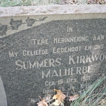 MALHERBE Summers Kirkwood 1901-1958