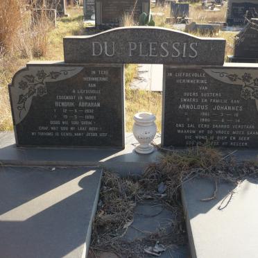 PLESSIS Hendrik Abraham, du 1932-1990 :: DU PLESSIS Arnoldus Johannes 1961-1980