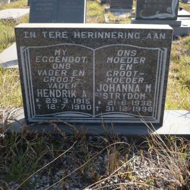 VENTER Hendrik A. 1915-1990 &amp; Johanna M. STRYDOM 1932-1998