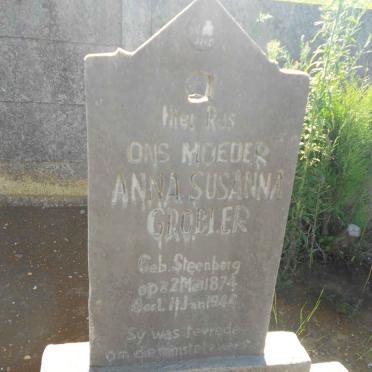 GROBLER Anna Susanna nee STEENBERG 1874-1944