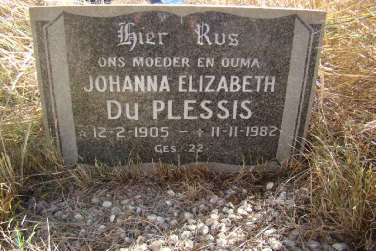 PLESSIS Johanna Elizabeth, du 1905-1982
