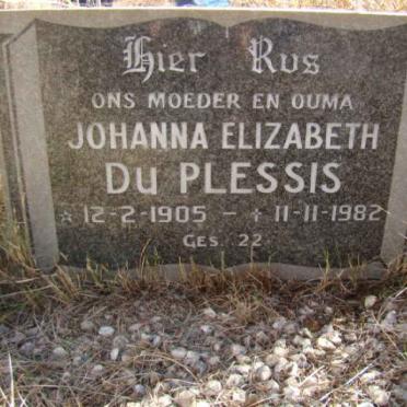 PLESSIS Johanna Elizabeth, du 1905-1982