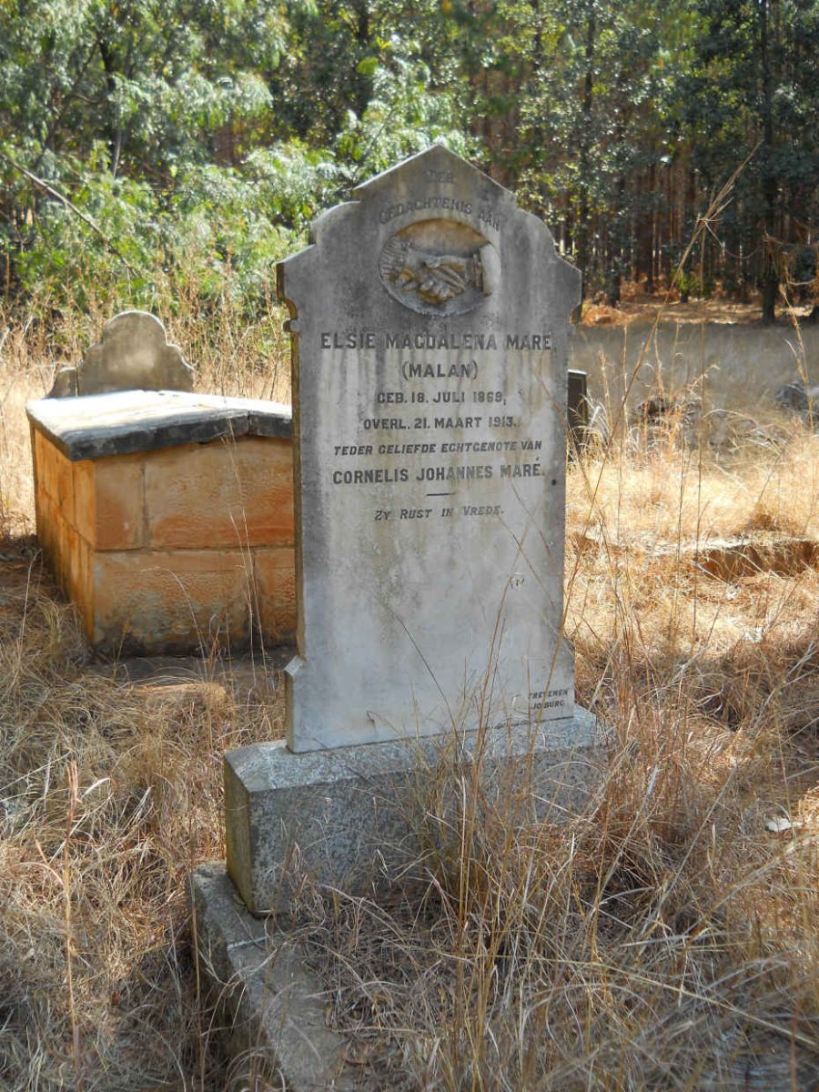 MARÉ Elsie Magdalena nee MALAN 1869-1913