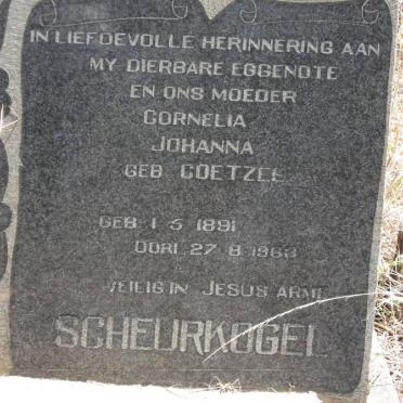 SCHEURKOGEL Cornelia Johanna nee COETZEE 1891-1963