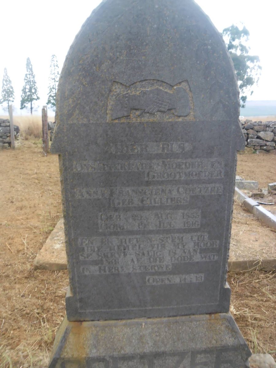 COETZEE Anna Fransciena nee CILLIERS 1855-1916