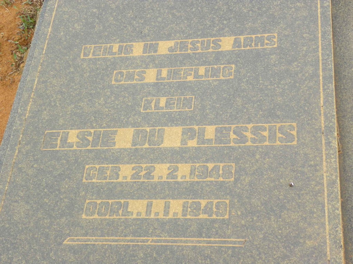 PLESSIS Elsie, du 1948-1949