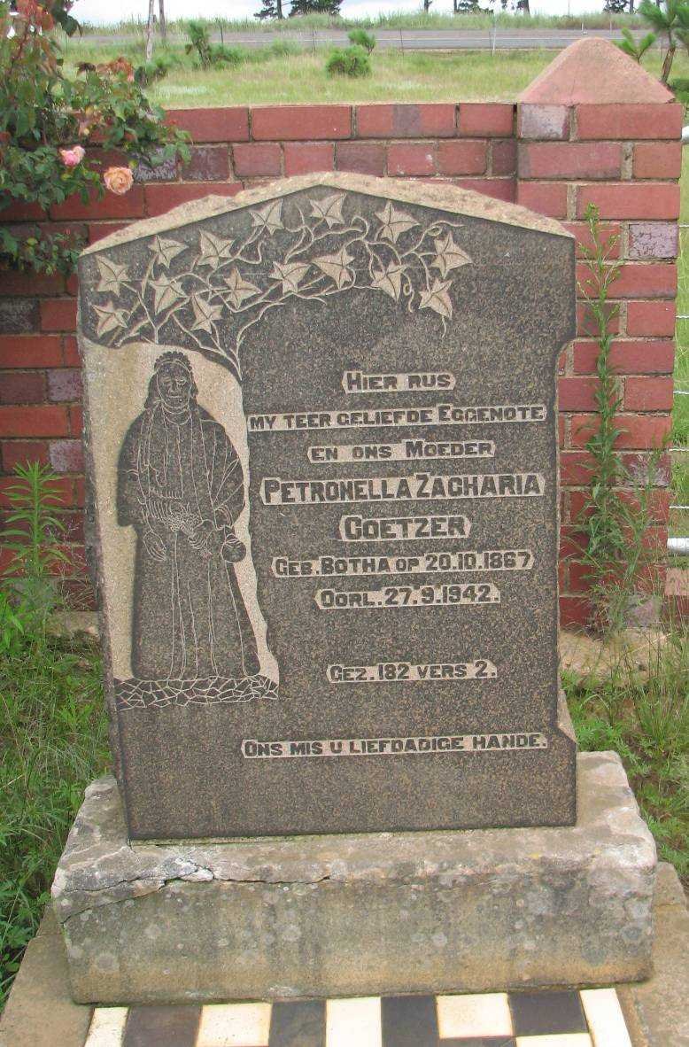 COETZER Petronella Zacharia nee BOTHA 1867-1942